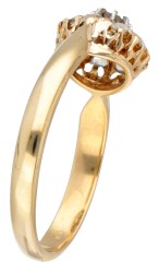 14K Geelgouden entourage ring met diamant.