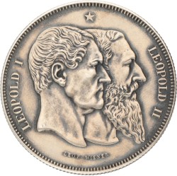 Belgium. Leopold II. 5 Francs - 50th anniversary of the Belgian Independence. 1880.