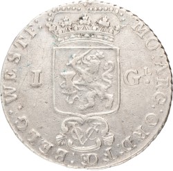 1 gulden. V.O.C. (West-Friesland). 1790. Zeer Fraai -.
