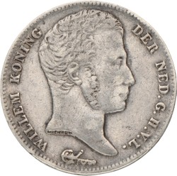 ½ Gulden. Willem I. 1829 B met Michaut op de hals. Zeer Fraai -.