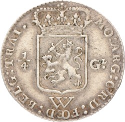 Kwart gulden. W.I.C. Utrecht. 1794. Zeer Fraai.