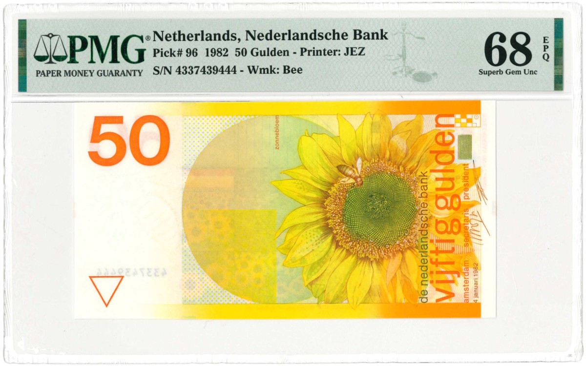 Nederland. 50 gulden . Bankbiljet. Type 1982. Type Zonnebloem. - UNC.