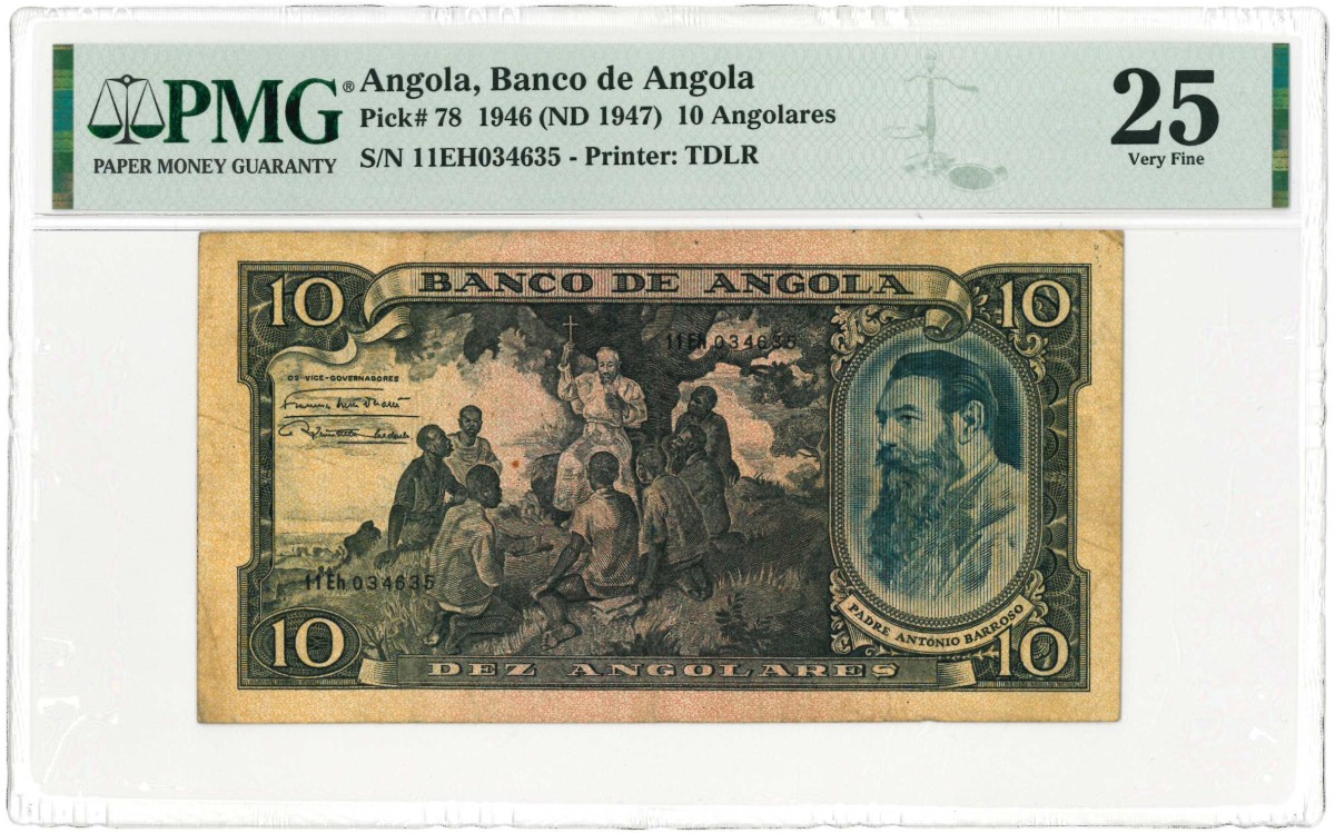 Angola. 10 angolares. Banknote. Type 1946. - Very fine.