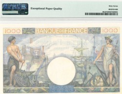 France. 1000 francs. Banknote. Type 1944. - UNC.