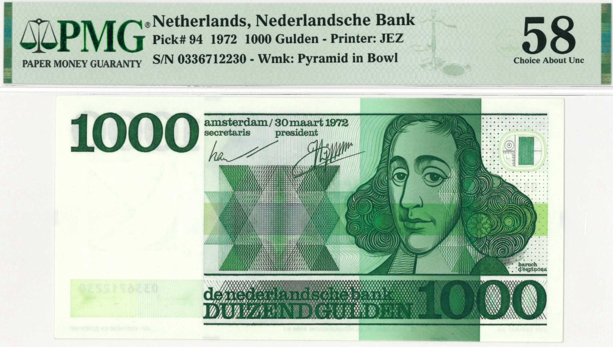 Nederland. 1000 gulden . Bankbiljet. Type 1972. Type Spinoza. - UNC.