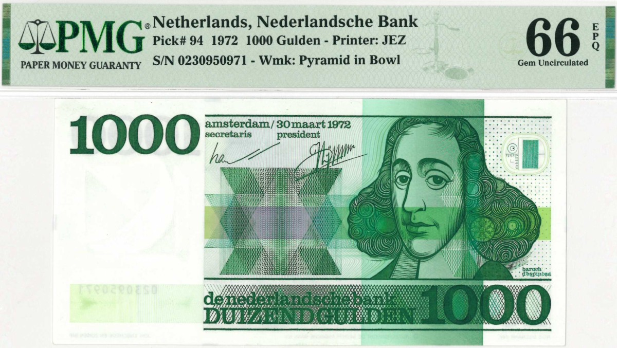 Nederland. 1000 gulden . Bankbiljet. Type 1972. Type Spinoza. - UNC.