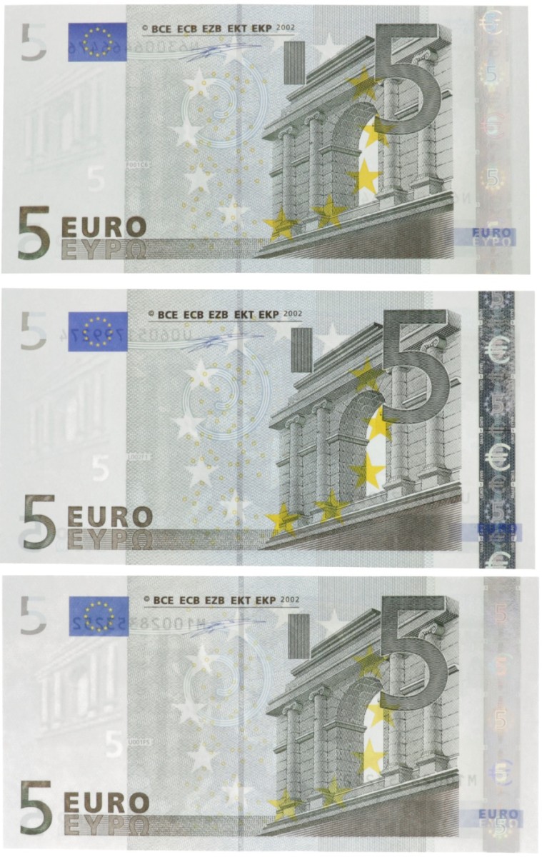 Nederland. 5 euro. Bankbiljet. Type 2002. - UNC.
