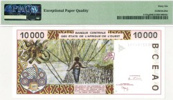 West African States. 10000 francs. Banknote. Type 1998. - UNC.