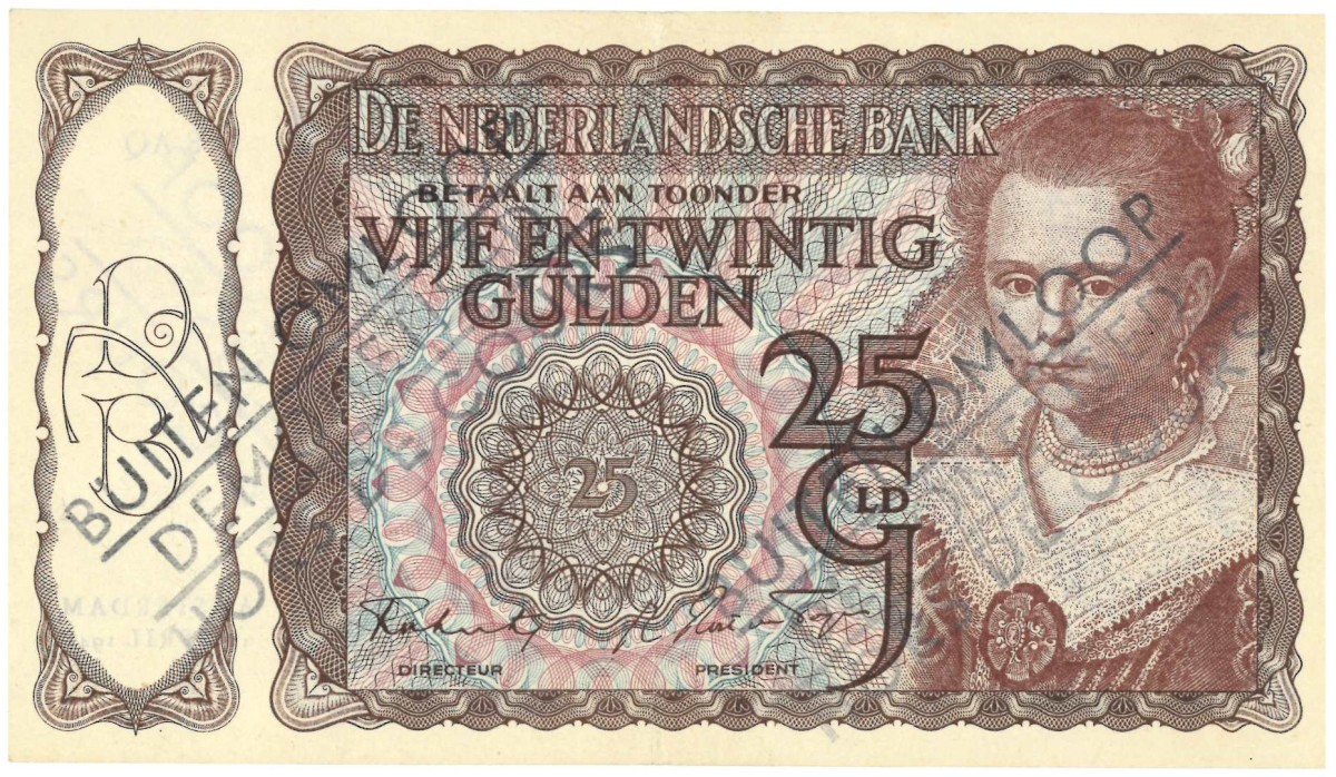 Nederland. 25 gulden . Bankbiljet. Type 1943 I. Type Prinsesje. - Prachtig.