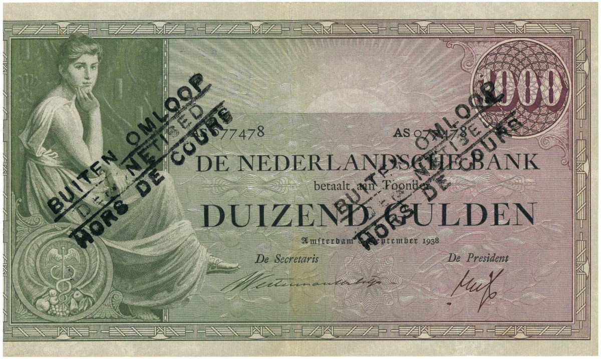 Nederland. 1000 gulden. Bankbiljet. Type 1926. Type Grietje Seel. - Zeer Fraai / Prachtig.