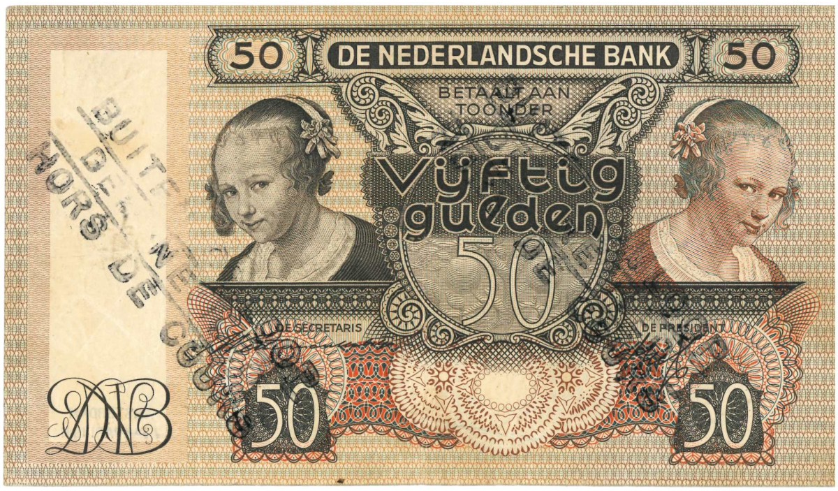 Nederland. 50 gulden. Bankbiljet. Type 1941. Type Oestereetster. - Zeer Fraai / Prachtig.