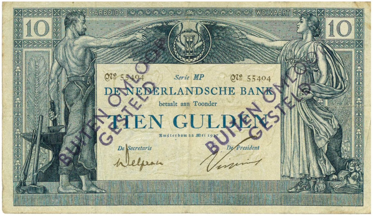 Nederland. 10 gulden . Bankbiljet. Type 1904. Type Arbeid en Welvaart I. - Zeer Fraai.