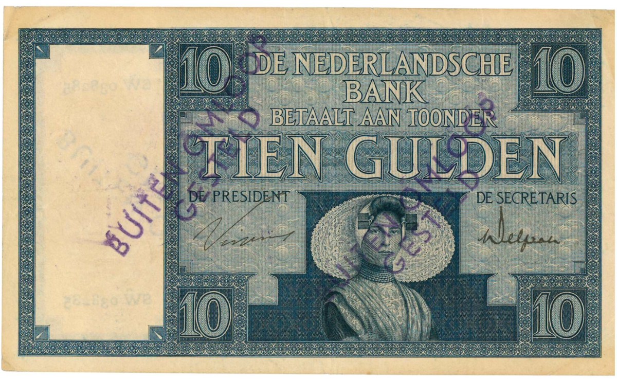 Nederland. 10 gulden . Bankbiljet. Type 1924. Type Zeeuw meisje. - Zeer Fraai / Prachtig.