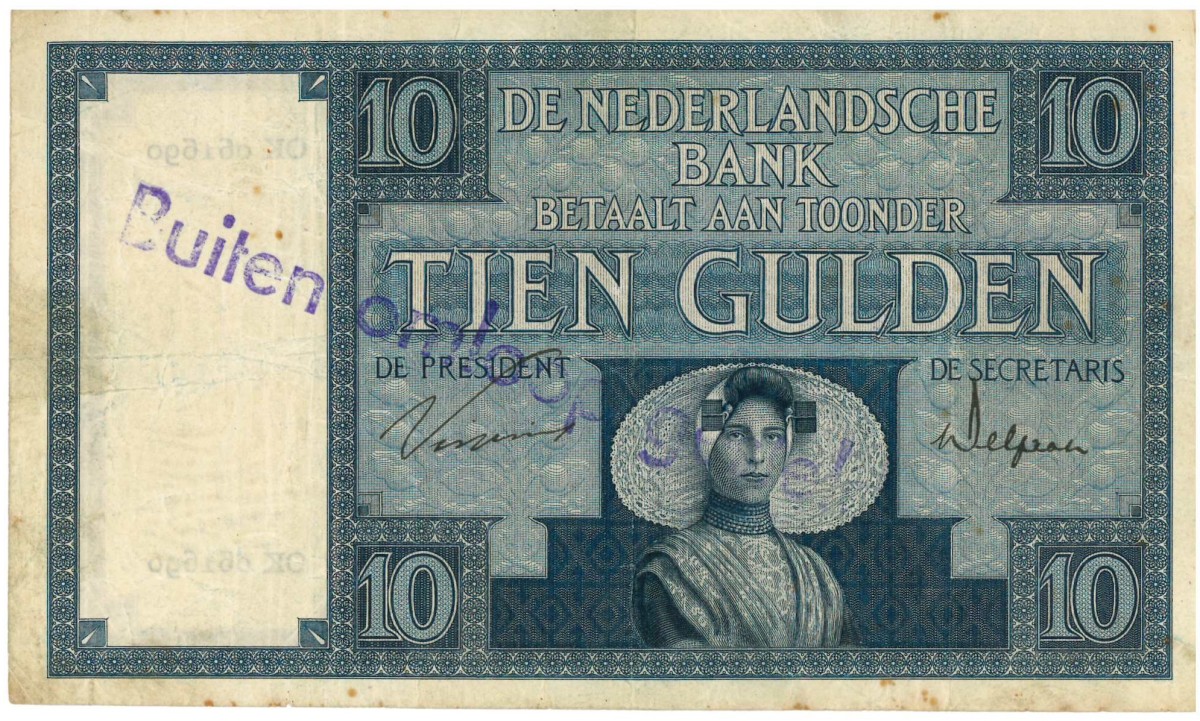 Nederland. 10 gulden . Bankbiljet. Type 1924. Type Zeeuw meisje. - Zeer Fraai.