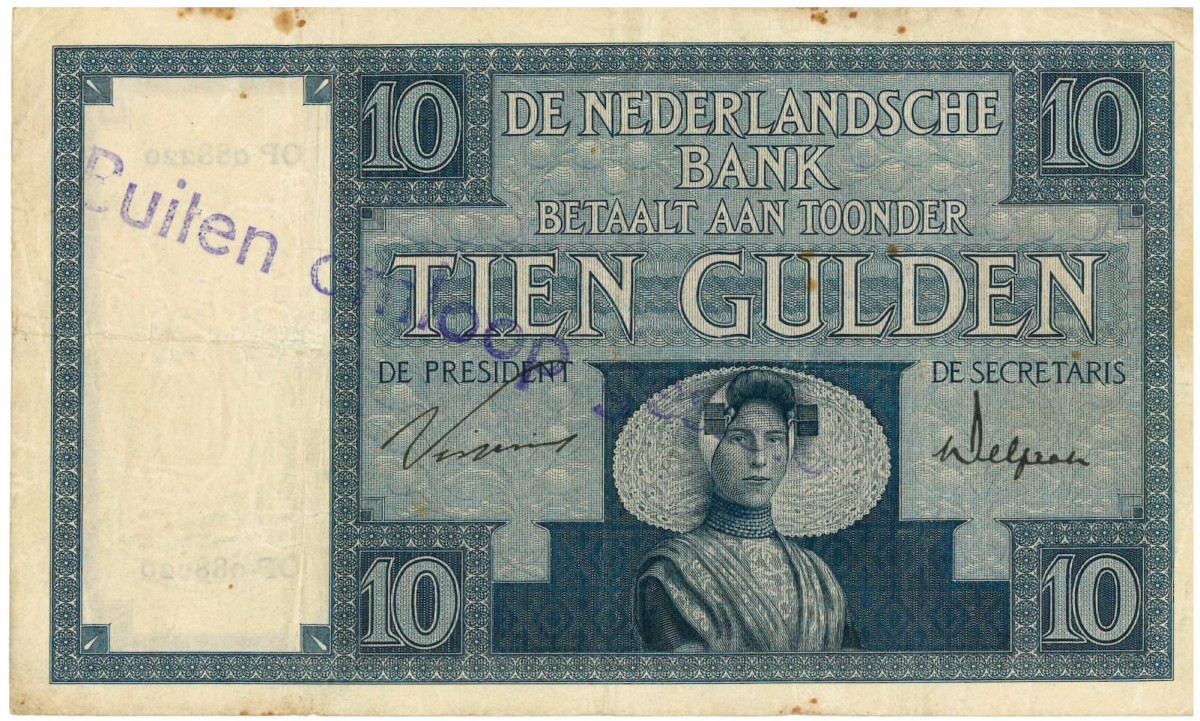 Nederland. 10 gulden . Bankbiljet. Type 1924. Type Zeeuw meisje. - Zeer Fraai.