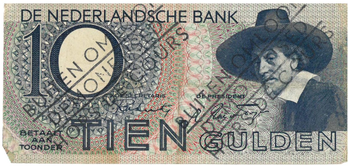 Nederland. 10 gulden . Bankbiljet. Type 1943 I. Type Staalmeester. - Fraai / Zeer Fraai.