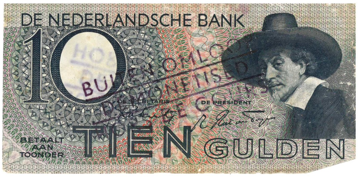 Nederland. 10 gulden . Bankbiljet. Type 1943 I. Type Staalmeester. - Fraai -.