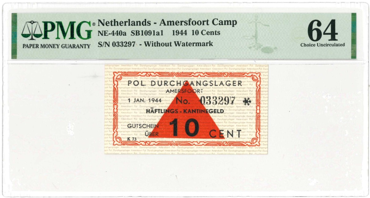 Nederland. 10 cent. Bankbiljet. Type 1944. Type Amersfoort. - UNC.