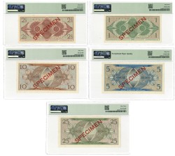 New Guinea. 1/2½/5/10/25 gulden. Banknote. Type 1950. Type Juliana. - UNC.