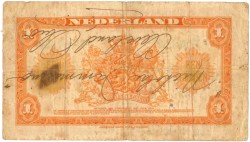 Nederland. 1 gulden. muntbiljet. Type 1943. Type Wilhelmina I. - Fraai -.