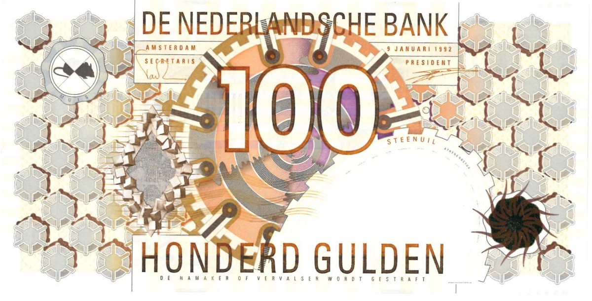 Nederland. 100 gulden. Bankbiljet. Type 1992. Type Steenuil. - UNC.