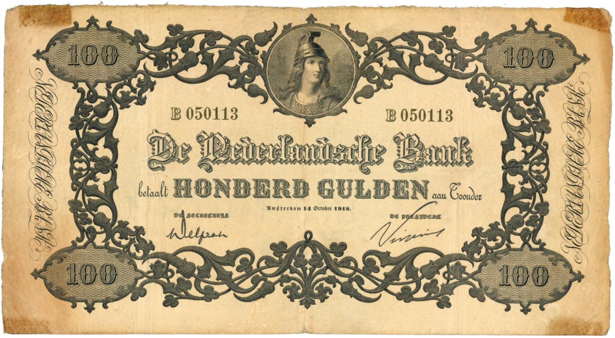 Nederland. 100 gulden. Bankbiljet. Type 1860. - Fraai +.