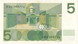 Nederland. 5 gulden. Bankbiljet. Type 1966. Type Vondel I. - Zeer Fraai -.