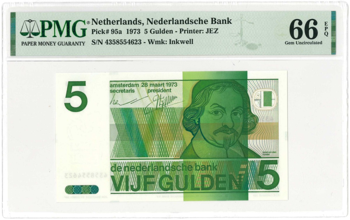 Nederland. 5 gulden. Bankbiljet. Type 1973. Type Vondel II. - UNC.