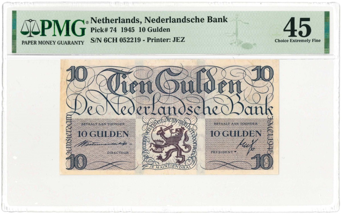 Nederland. 10 gulden. Bankbiljet. Type 1945 I. Type Lieftincktientje. - Prachtig.
