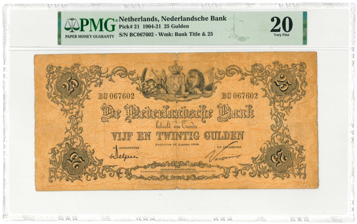 Nederland. 25 gulden. Bankbiljet. Type 1860. Type Geeltje. - Zeer Fraai.