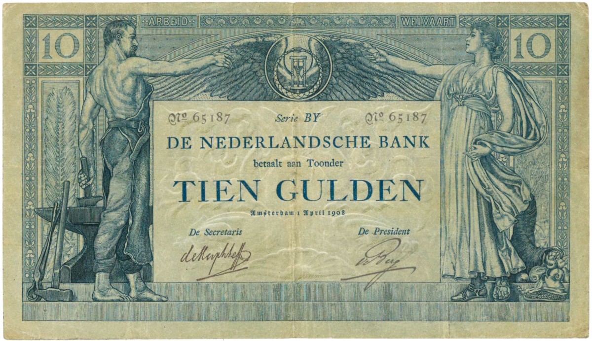 Nederland. 10 gulden. Bankbiljet. Type 1904. - Zeer Fraai -.