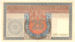 Nederland. 25 gulden. Bankbiljet. Type 1949. Type Salomo. - Prachtig -.