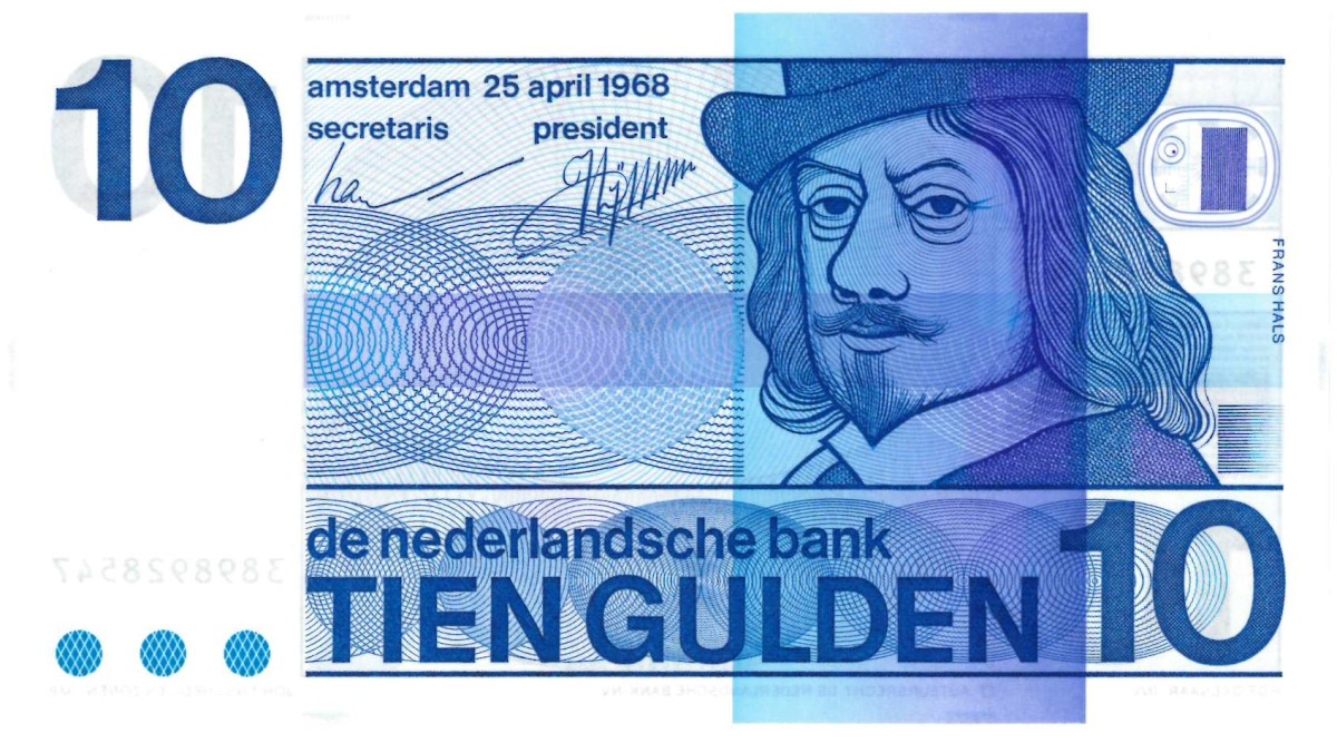 Nederland. 10 gulden. Bankbiljet. Type 1968. Type Frans Hals. - UNC.