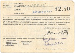 Nederland. 2½ gulden. Waardebon. Type 1943-1944. - Zeer Fraai.