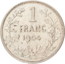 Belgium. Leopold II. 1 Franc - FR. 1904.