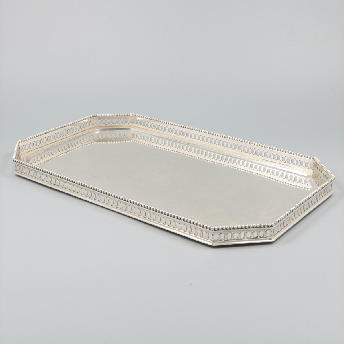 Dienblad zilver.