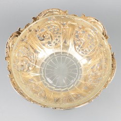 Pronkschaal / fruitschaal zilver.