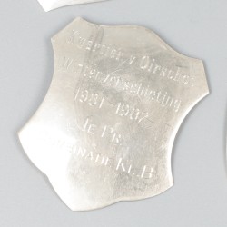 4-delig lot prijsschilden zilver.