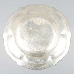 Dinerbord (le Colonel B.E.M. Ch. De Grox) zilver.