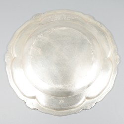 Dinerbord (le Lieutenant Baron O. De Stein d'Altenstein) zilver.