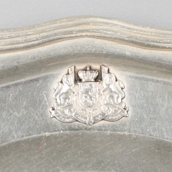 Dinerbord (Lieutenant Comte Cornet de Ways Ruart) zilver.