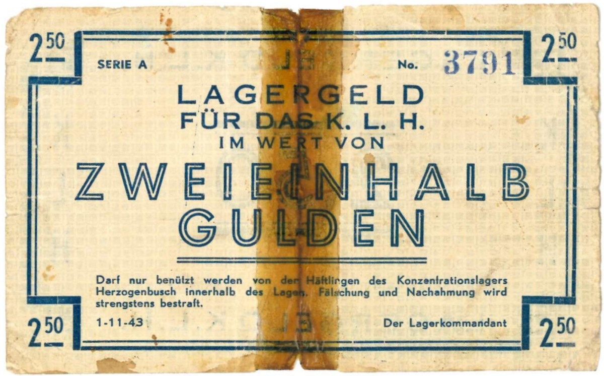 Nederland. 2½ gulden. Bankbiljet. Type 1943. Type Vugt. - Fraai -.