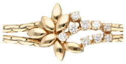 14K Geelgouden vintage armband bezet met ca. 0.27 ct. diamant.