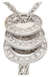 Damiani 18K witgouden collier met schuifje bezet met ca. 0.45 ct. diamant.