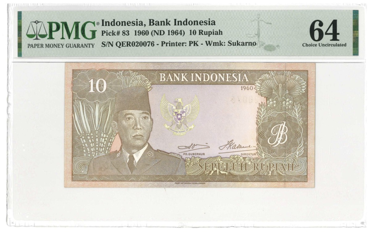 Indonesia. 10 rupiah. Banknote. Type 1964. - UNC.