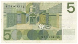 Nederland. 5 gulden. Bankbiljet. Type 1966. Type Vondel I. - Zeer Fraai.