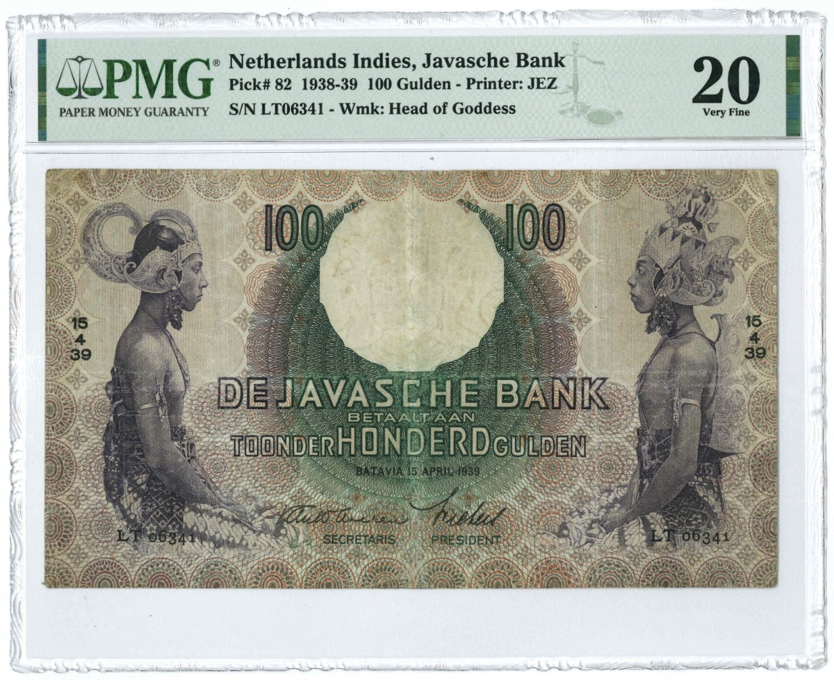 Netherlands-Indies. 100 gulden. Banknote. Type 1933. Type Javanese Dancers. - Very fine.