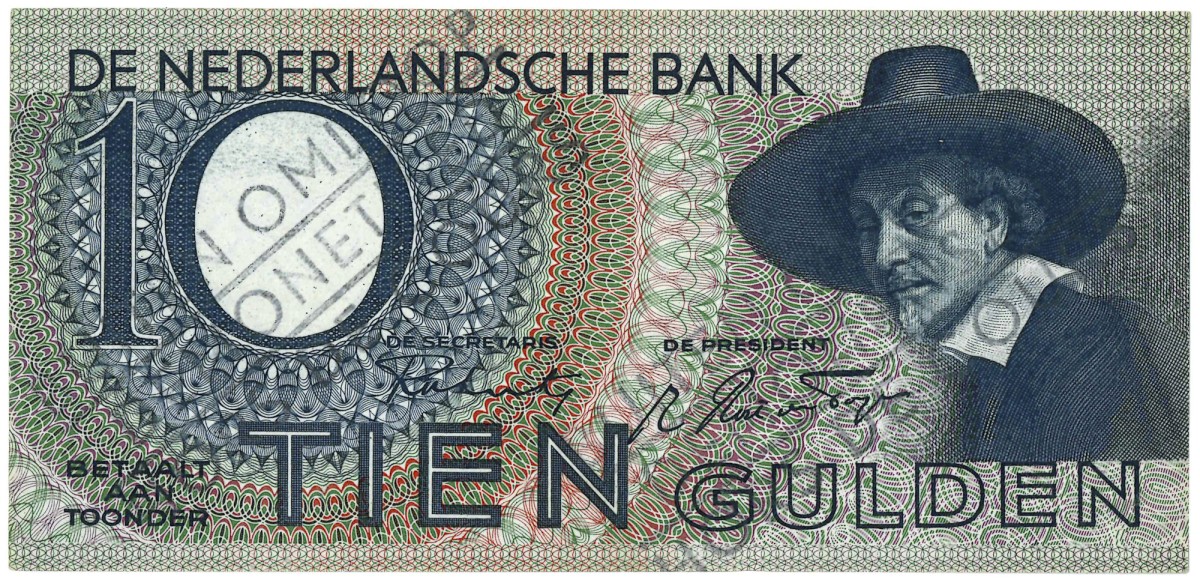 Nederland. 10 gulden. Bankbiljet. Type 1943 i. Type Staalmeester. - Prachtig +.