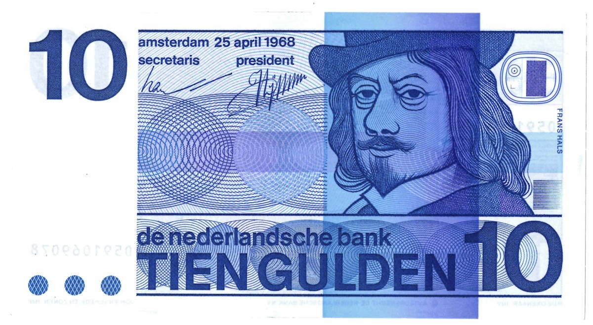 Nederland. 10 gulden. Bankbiljet. Type 1968. Type Frans Hals. - UNC.