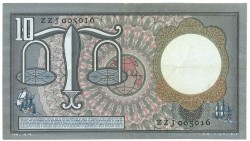 Nederland. 10 gulden. Bankbiljet. Type 1953. Type Hugo de Groot. - Zeer Fraai.
